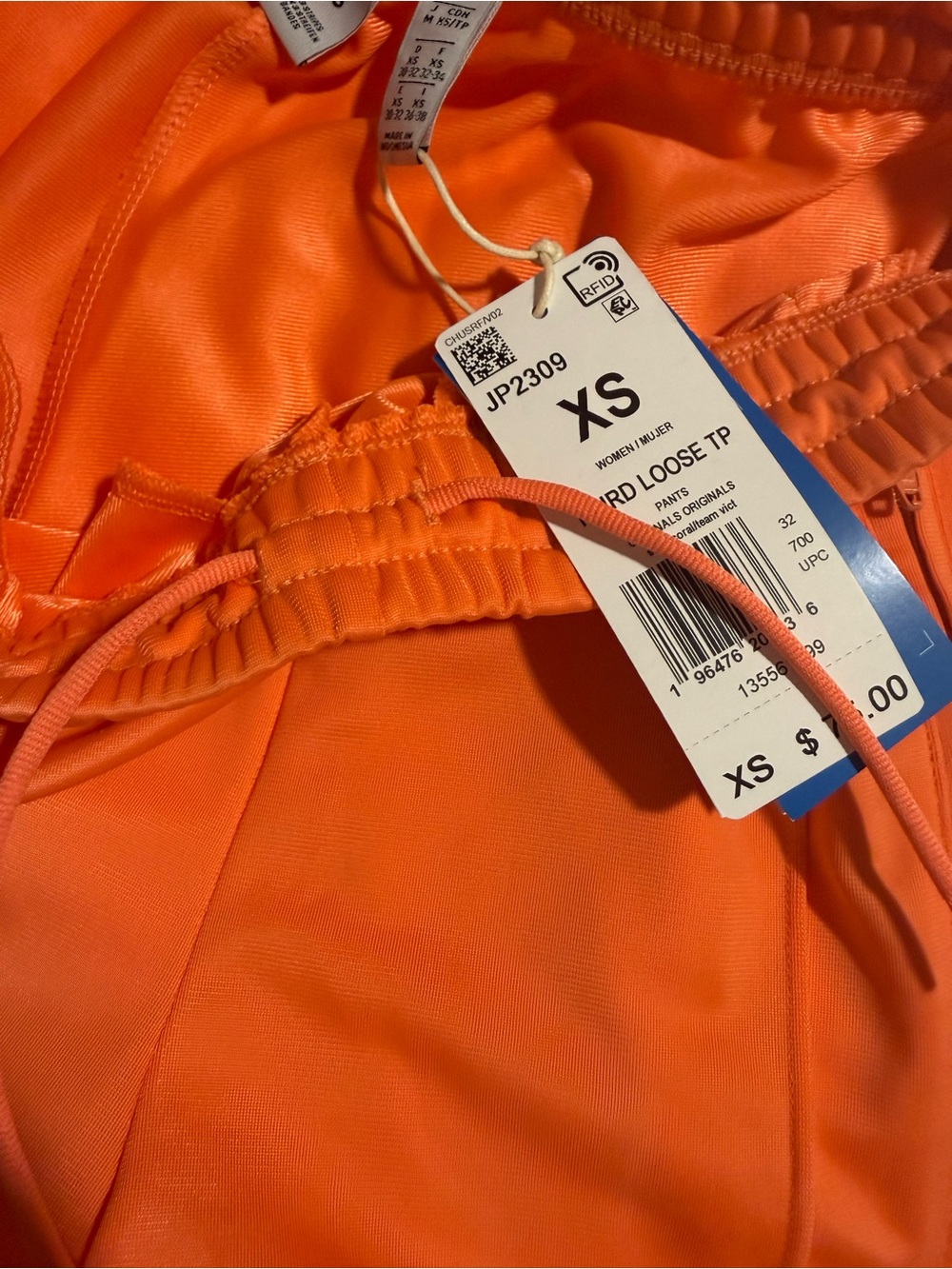 adidas semi coral firebird Track Pants with team victory Red Stripes XS NWT - Picture 12 of 12